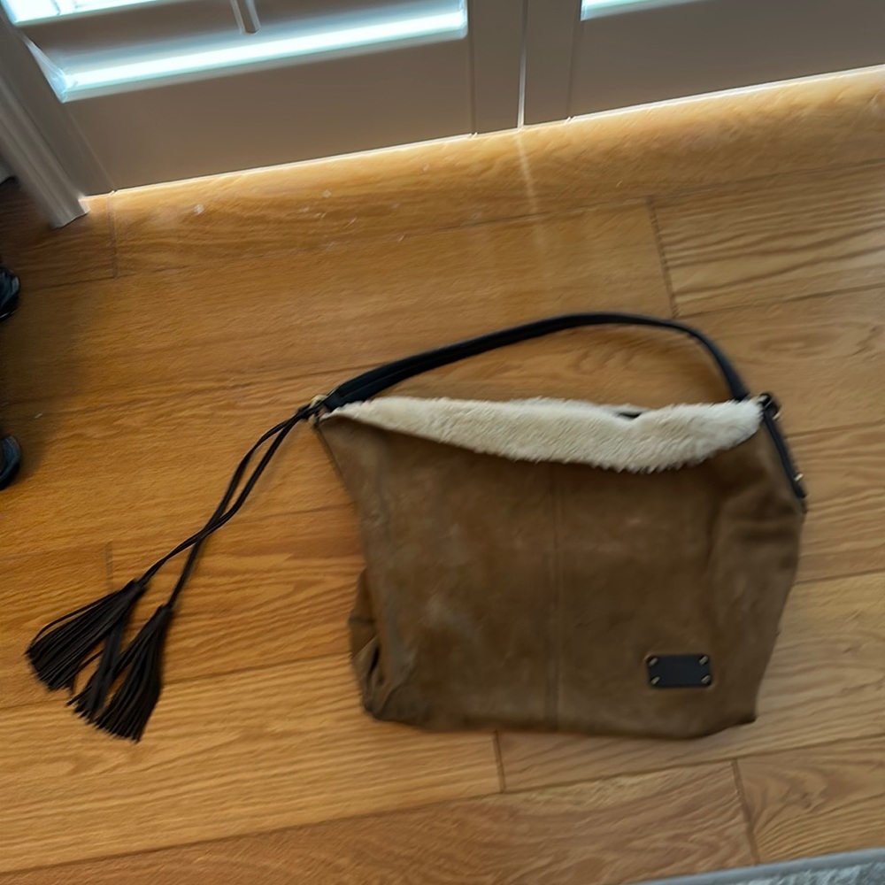 Ugg sheepskin sack purse in tan